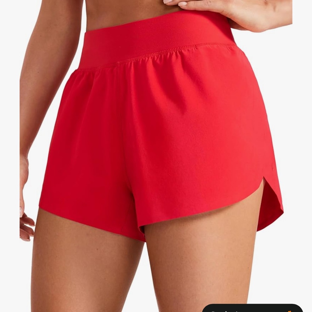 Women's Red Athletic Shorts